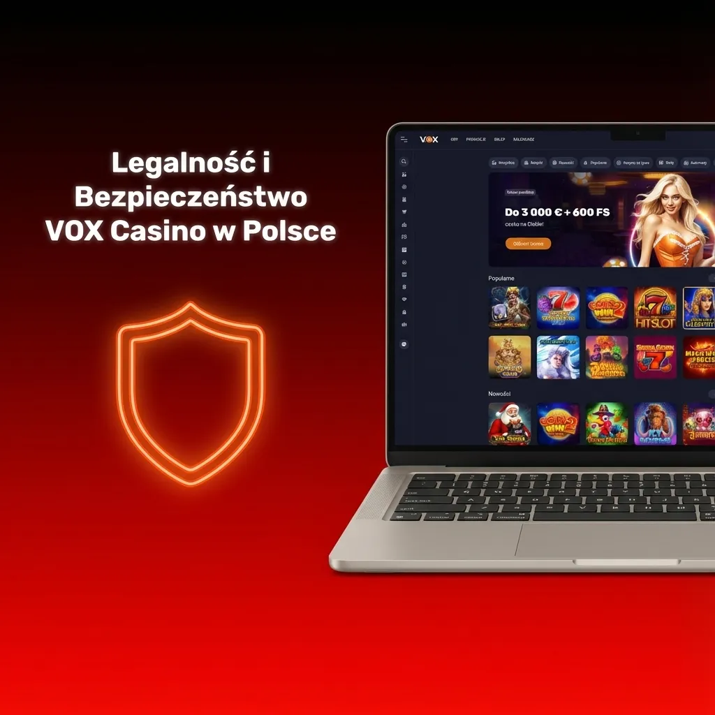 VOX Casino license certificate and security features including SSL encryption and iTech Labs verification badge