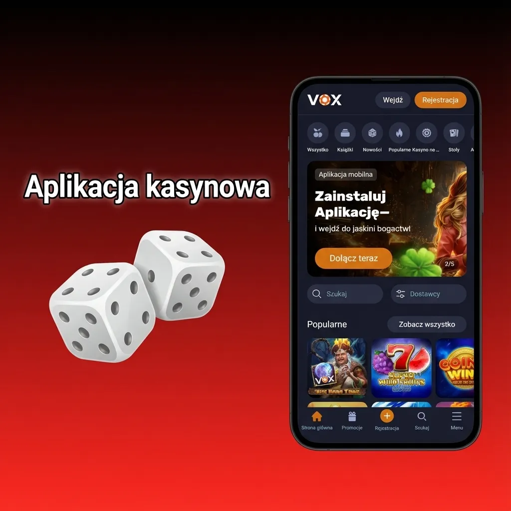 Mobilna aplikacja kasynowa z grami stołowymi, slotami i kasynem na żywo od czołowych dostawców oprogramowania.